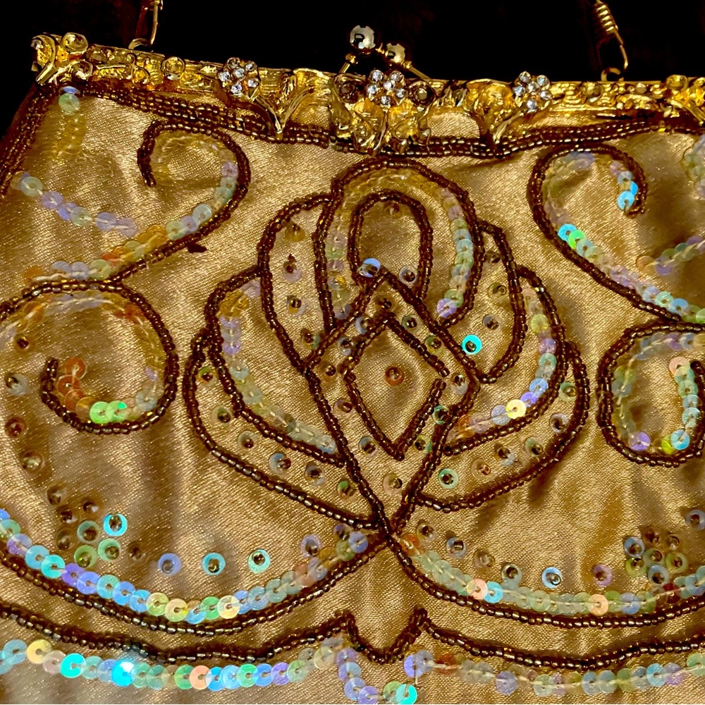 Vintage gorgeous clutch with removable chain - Picture 2 of 8